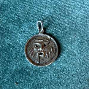 Vintage silver Mouth of Truth Charm